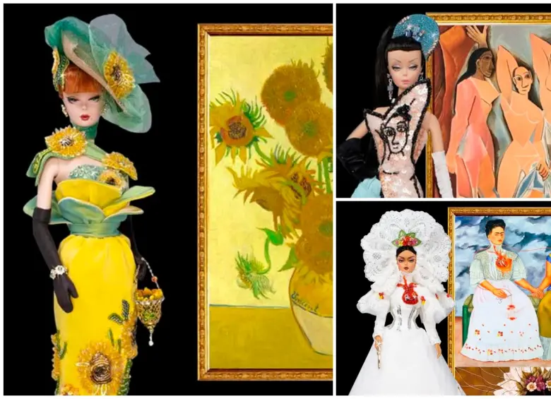 Paglino y Grossi reinterpretaron a Barbie con colecciones inspiradas en grandes maestros como Van Gogh, Picasso y Frida Kahlo. FOTO tomadas de Instagram @magia2000