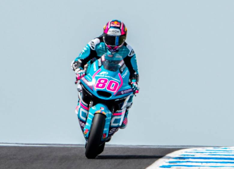 El piloto colombo-español David Alonso vive su primer año en la máxima categoría del motociclismo mundial. Foto: tomada del x de @AsparTeam