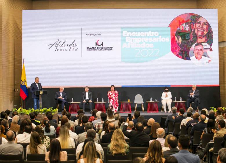 El presidente Iván Duque celebró los logros del empresariado antioqueño ayer en Medellín. FOTO Cortesía Cámara de Comercio