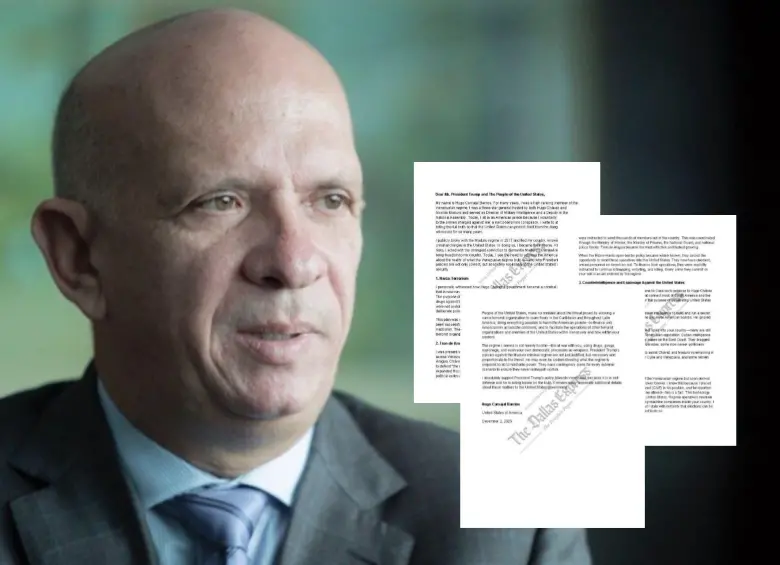 Hugo “el Pollo” Carvajal le envió una carta al presidente de Estados Unidos, Donald Trump, revelando el nexo de Nicolás Maduro con el Tren de Aragua, el Cartel de los Soles y cómo se han convertido en política de Estado. Fotos: Colprensa y redes sociales 