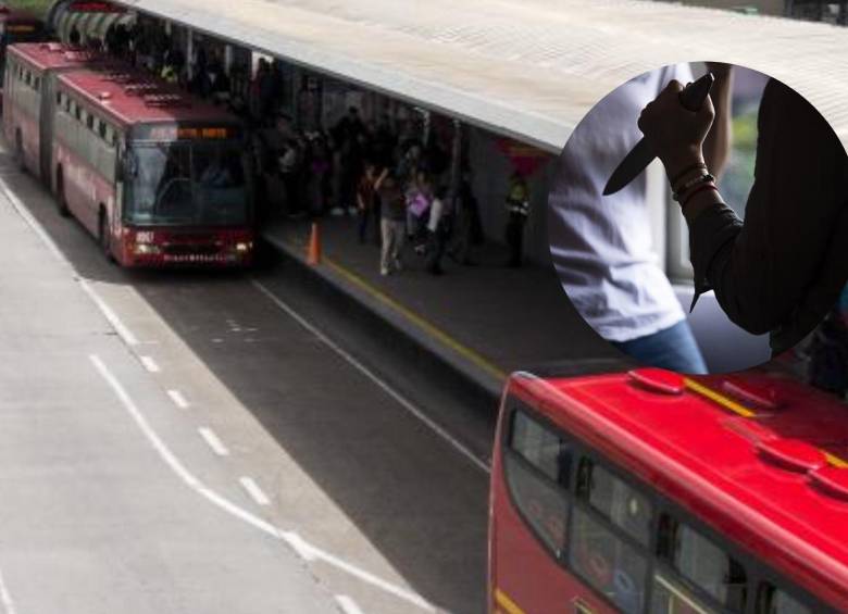 El sujeto fue sorprendido robando a usuarios del transporte publico de Bogota. FOTO: EL COLOMBIANO 