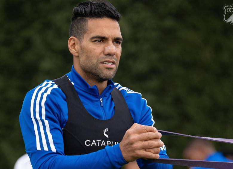 Falcao en un entrenamiento con Millonarios. FOTO: MILLONARIOS