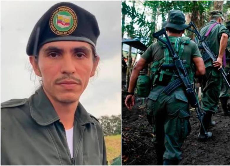 Vestido de civil y rodeado de una decena de hombres de fusil y uniforme camuflado, el comandante habló a periodistas desde el Cauca. FOTO: Colprensa y CORTESÍA 