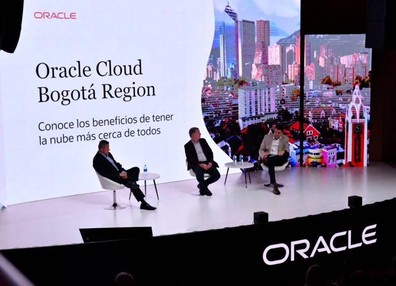 Germán Borromei, presidente Oracle Colombia (derecha), encabezó la presentación de la región de nube pública de la compañía. FOTO CORTESÍA