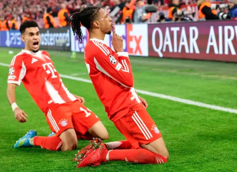 Luis Díaz y Michael Olise, dos de las figuras del Bayern Múnjch. FOTO AFP