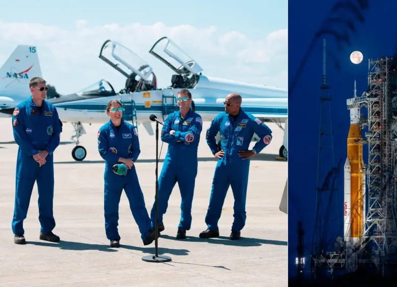 Los astronautas están listos para estrenar el nuevo cohete de la Nasa, llamado SLS. FOTOS Getty y Nasa.