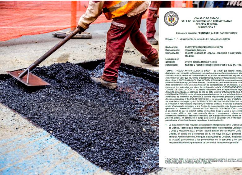 El Consejo de Estado anuló la adjudicación de un contrato por $70.000 millones, suscrito en 2023 para la construcción, rehabilitación, mantenimiento y mejoramiento de la malla vial de la ciudad. FOTO CAMILO SUÁREZ