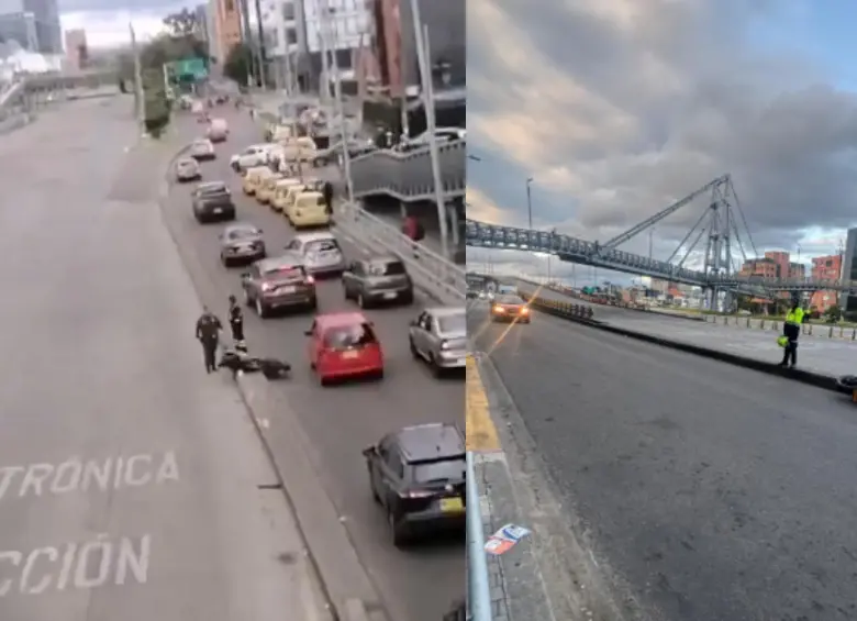 El siniestro vial ocurrió en la autopista Norte con calle 195, sentido sur–norte, donde las autoridades cerraron el paso durante varias horas mientras realizaban el levantamiento del cuerpo y atendían la emergencia. FOTO: redes sociales. 