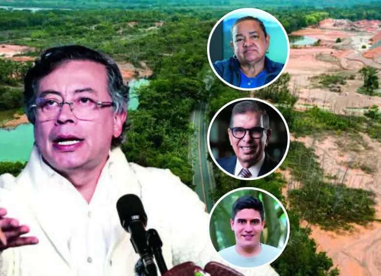 De arriba a abajo: la activista Jani Silva, el ministro de ambiente designado Fabio Arjona y el experto Andrés Arroyave. Foto: Colprensa.