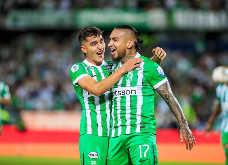 Juan Manuel Rengifo (izquierda) y Cristian Arango, entre los convocados de Nacional para el duelo ante Santa Fe. Foto: Andrés Camilo Suárez Echeverry