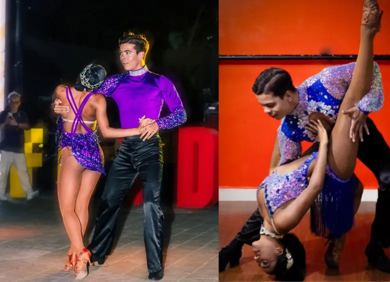 Cristian Camilo Durán y María Fernanda Ossa Romero, bailarines de El Balcón de los Artistas, representan a Colombia en competencias internacionales de salsa cabaret. FOTO: El Balcón de los Artistas. 