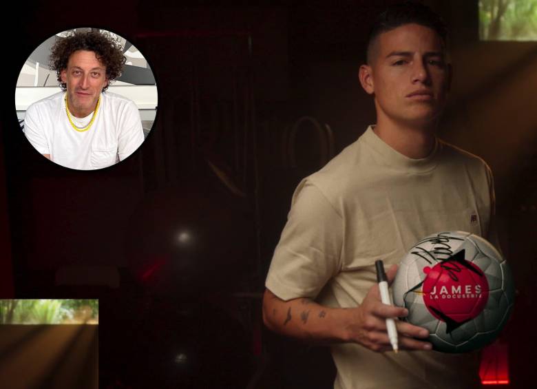 Simón Brand, en el círculo, es el director de James, el documental que estrenará Netflix la próxima semana sobre la vida del 10 de la Selección Colombia. FOTOS Cortesía