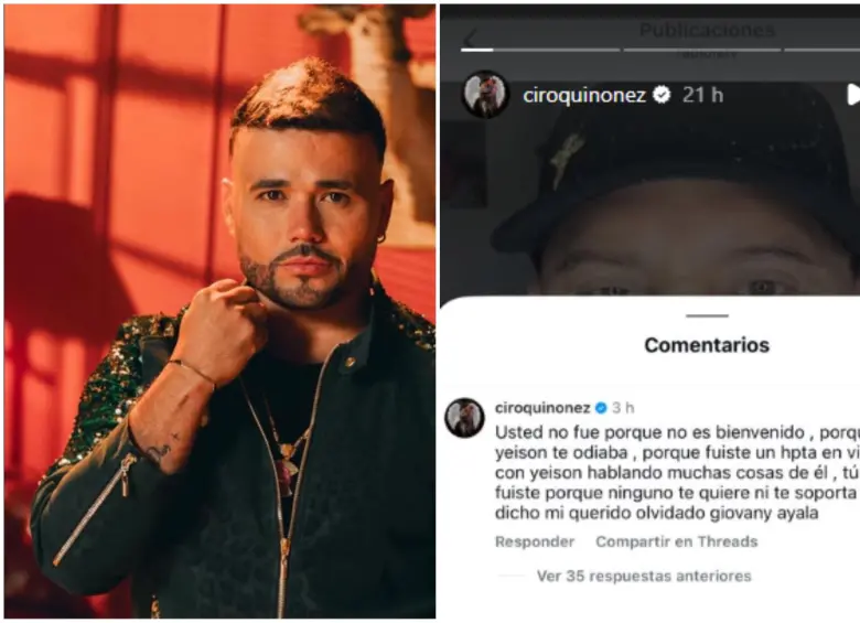 Ciro Quiñonez fue directo con Giovanny Ayala y desmintió lo que dijo sobre su ausencia en el homenaje. FOTO: Tomada de redes sociales Ciro Quiñonez