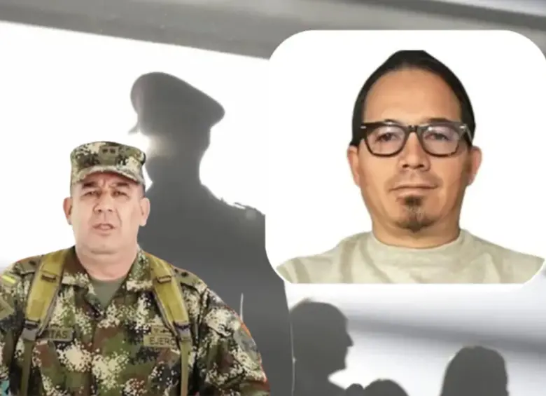 General Miguel Huertas y el director de Inteligencia de la DNI, Wilmar Mejía. Foto: UdeA y captura de video.