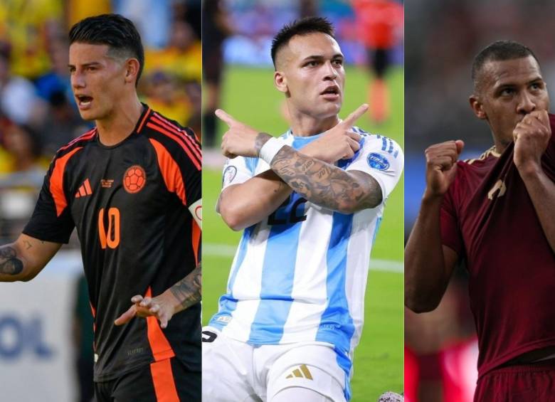 Salomón Rondón, James Rodríguez y Lautaro Martínez son, hasta el momento, los más destacados de Copa América. FOTO CORTESÍA 