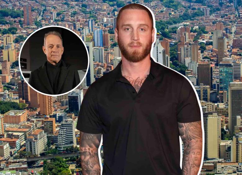 Chet Hanks, hijo de Tom Hanks, varado en Medellín por problema con su pasaporte. Foto: Camilo Suárez / Redes sociales @tomhanks y @chethanx