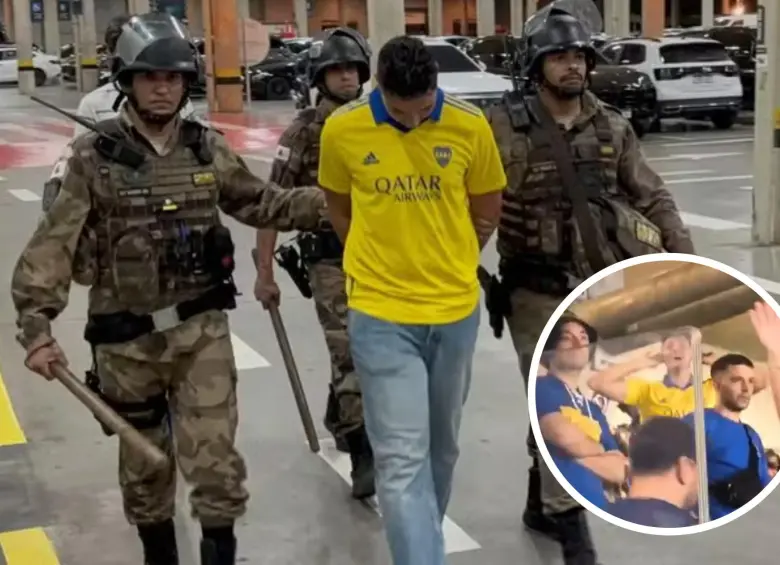 La detención de un hincha argentino en Minas Gerais enciende de nuevo las alarmas en la Conmebol y pone bajo la lupa la creciente tensión entre aficiones del continente. FOTO: Captura video de redes sociales y cortesía Guilherme Macedo