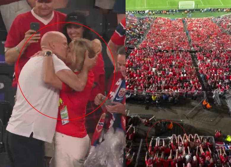 El beso de Solbakken a su esposa tras clasificar a Noruega y el “remo vikingo” se vuelve viral. Foto: captura de video X @SC_ESPN y @ultras_clips