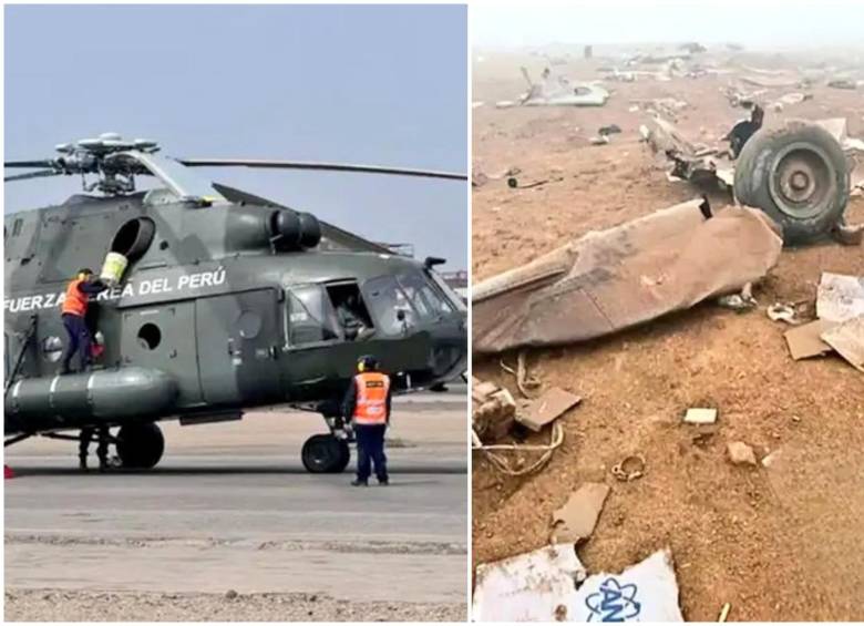 Las autoridades hallaron 15 personas muertas este lunes tras el accidente de un helicóptero militar desaparecido el domingo en la región Arequipa, al sur del país. FOTO: Tomada de redes sociales Fuerza Aérea del Perú (FAP)