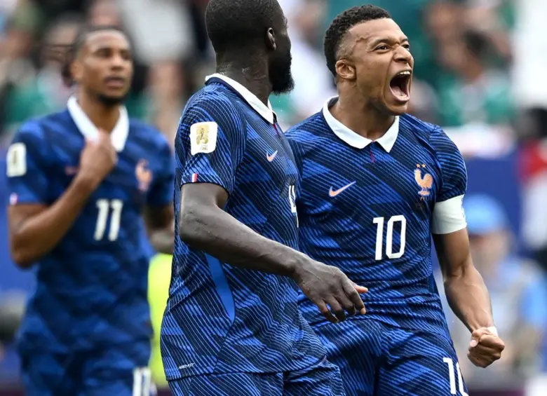 Kylian Mbappé celebrando su tercer gol en el Mundial de Norteamérica 2026. FOTO: Tomada de redes sociales @equipedefrance y @FIFAWorldCup