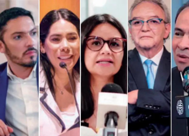 De izquierda a derecha; Juan Carlos Florián; Carina Murcia; Angie Rodríguez; Jorge Lemus; René Guarín. Foto: Colprensa. 