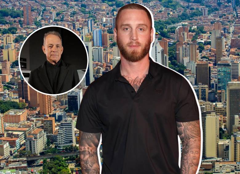 Chet Hanks, hijo de Tom Hanks, varado en Medellín por problema con su pasaporte. Foto: Camilo Suárez / Redes sociales @tomhanks y @chethanx