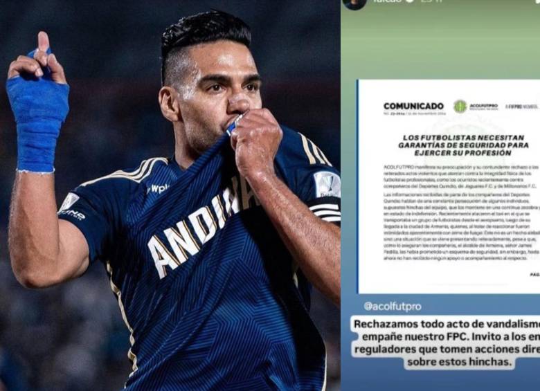 Falcao García y su mensaje en redes sociales sobre la situación. FOTO: REDES SOCIALES DE FALCAO