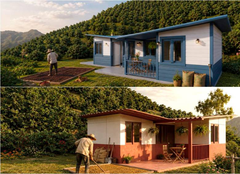 Grupo Argos presentó dos modelos preliminares de vivienda sismorresistente para familias cafeteras afectadas por el terremoto. FOTOS: CORTESÍA