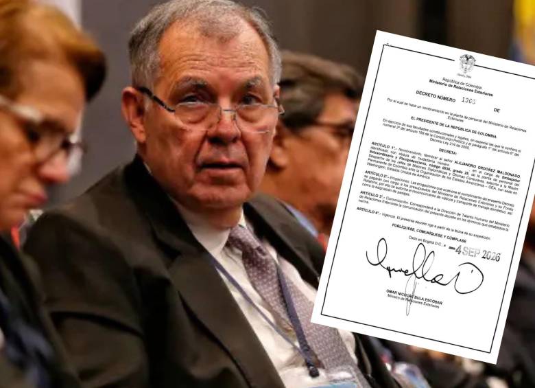 Alejandro Ordóñez fue designado embajador de Colombia ante la OEA. Su nombramiento quedó formalizado mediante el Decreto 1365 del 4 de septiembre de 2026. Foto: Colprensa / Ministerio de Relaciones Exteriores
