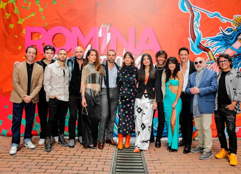 Imagen del elenco central de Romina Peligrosa durante el lanzamiento del dramatizado que se estrena el 31 de mayo. FOTO Colprensa