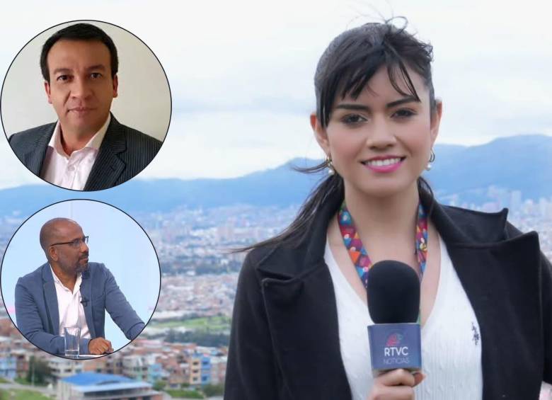  Arriba: Pablo Bastidas, director del noticiero los fines de semana. Abajo: Wílver Raíllo, subdirector de noticias de RTVC y la periodista Cielo Reyes. FOTO Redes sociales