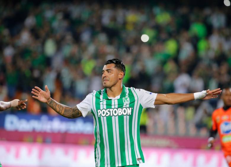 Jéfferson Duque celebró su gol número 100 con Nacional. FOTO: ESNEYDER GUTIÉRREZ. 