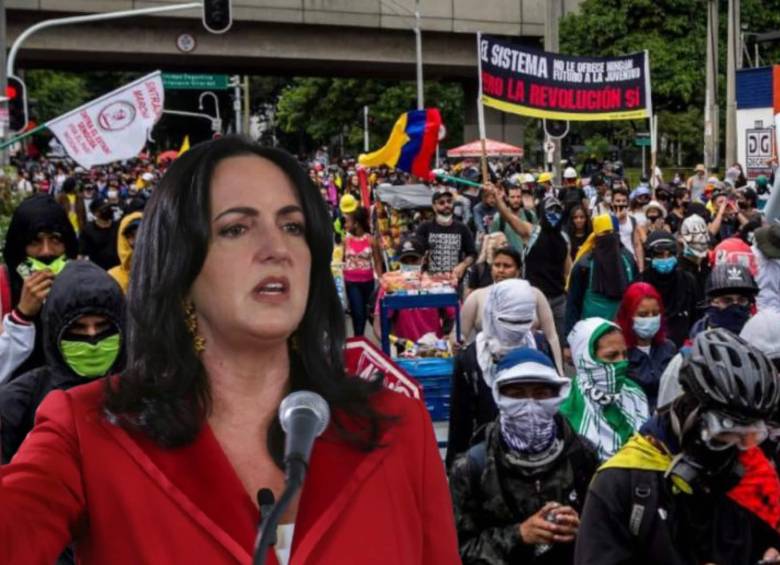 La senadora María Fernanda Cabal pide declarar la nulidad de la directriz que ajusta la protesta social en Colombia. Foto: Colprensa