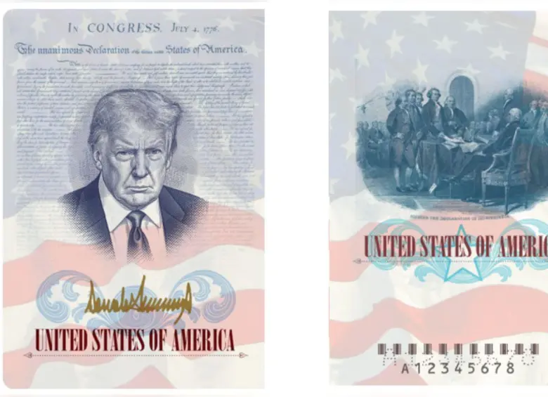 Así sería el pasaporte con el rostro de Trump. Foto: @Katelyn_Caralle