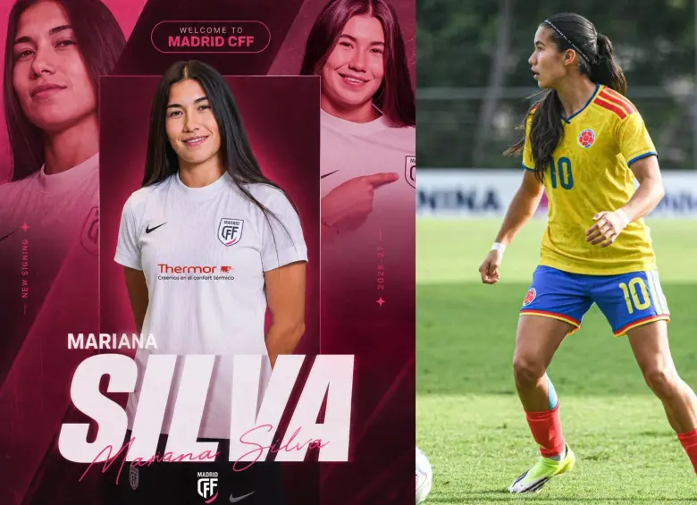 Mariana Silva: su crecimiento en Santa Fe y sus actuaciones con las selecciones juveniles de Colombia le abrieron las puertas del fútbol español. Foto: redes sociales @marianasilva1269 y @MadridCFF