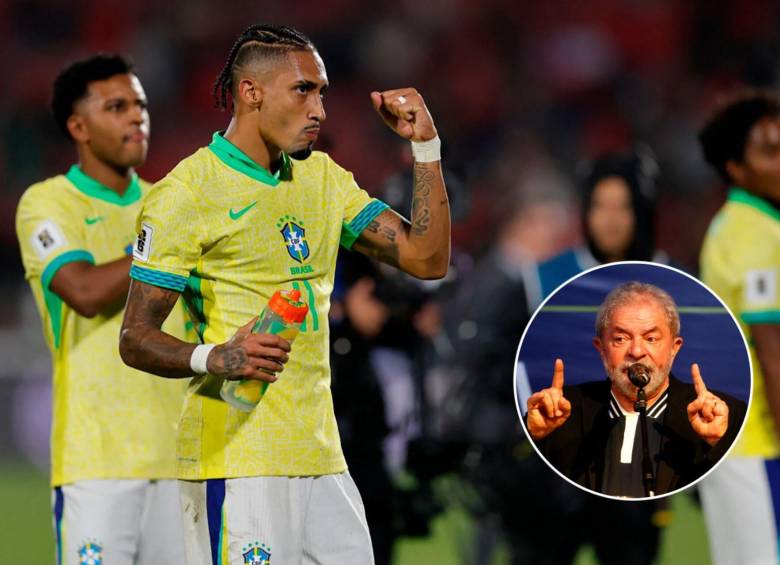 Presidente Lula da Silva pidió no convocar a jugadores como Rodrygo, Raphinha y Endrick. Fotos: Getty Images y Colprensa. 