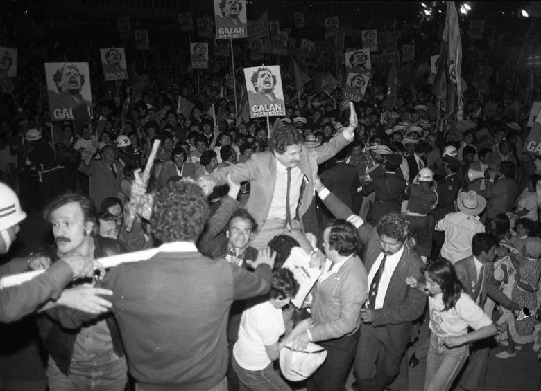 El candidato presidencial Luis Carlos Galán fue asesinado el 18 de agosto de 1989 en la plaza principal de Soacha, Cundinamarca. Foto: Colprensa
