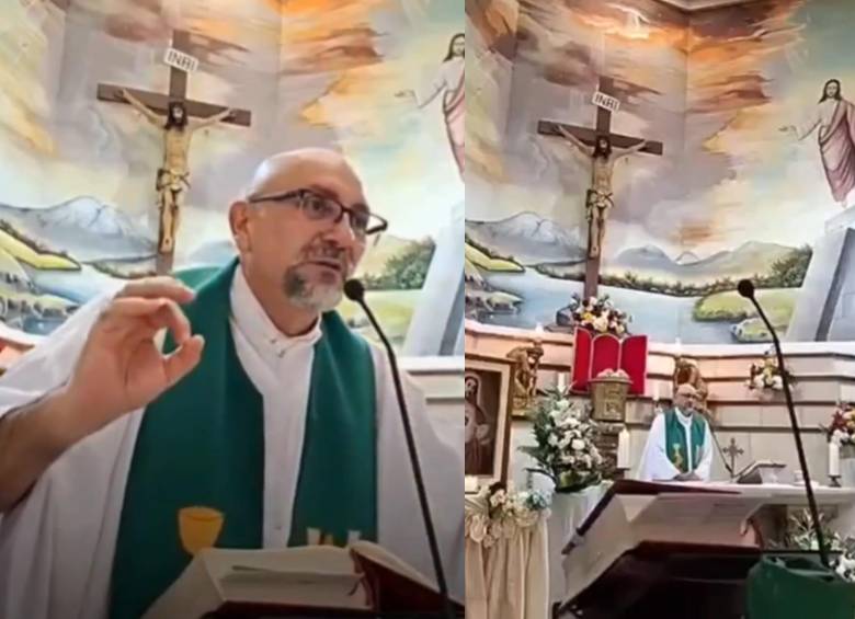 El mensaje que dejó el sacerdote Patricio Sánchez en su última homilía. Foto: Transmisión en vivo parroquia Nuestra Señora del Perpetuo Socorro.