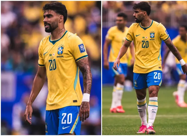 Pauqtá fue titular en el partido contra Japón por los 16avos de la cita orbital de Norteamérica. FOTO: Tomada de redes sociales @CBF_Futebol y @lucaspaqueta