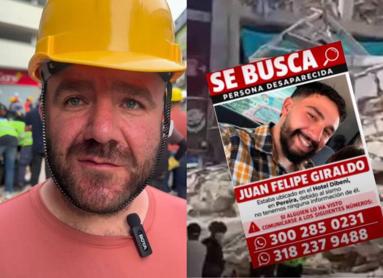 Juan Felipe Giraldo se encontraba en el Hotel Dibeni, en Pereira, cuando el terremoto de magnitud 7,4 sacudió a Colombia. Foto: redes sociales @diego_reportero