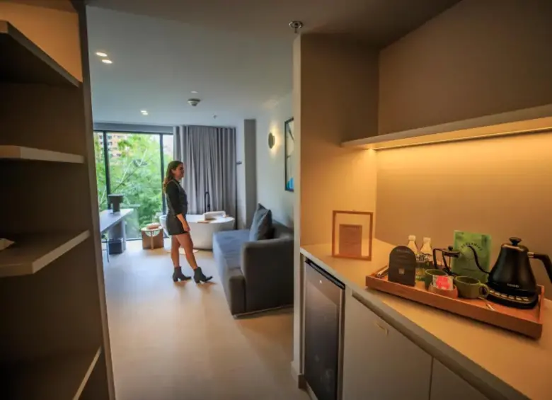 Así son las habitaciones del BioHotel en Medellín. FOTO: Cortesía