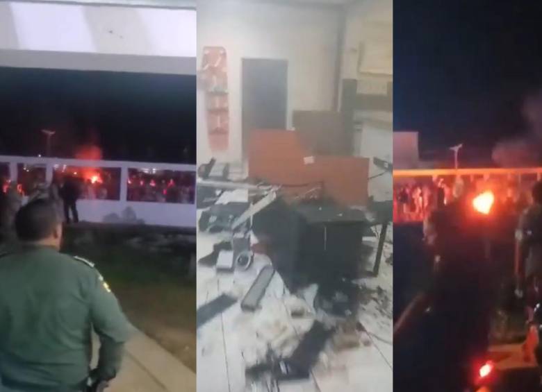 Según las primeras informaciones, dos uniformados resultaron heridos tras los ataques, que habrían sucedido, presuntamente, por inconformismo electoral. FOTO: CAPTURA VIDEO TWITTER