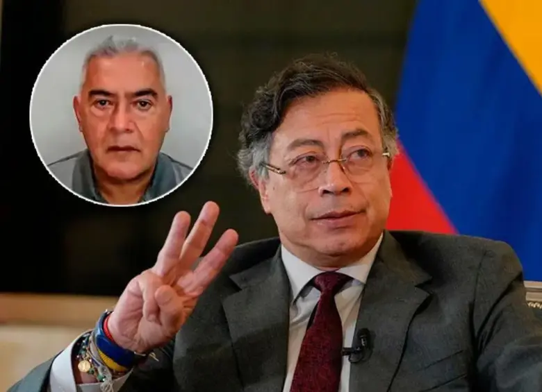 Diego Marín Buitrago, zar del contrabando y el presidente Gustavo Petro. Foto: Presidencia