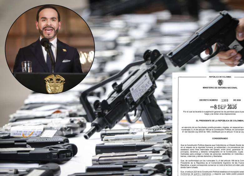 El presidente Abelardo de la Espriella levantó la suspensión del porte de armas, Foto: Colprensa