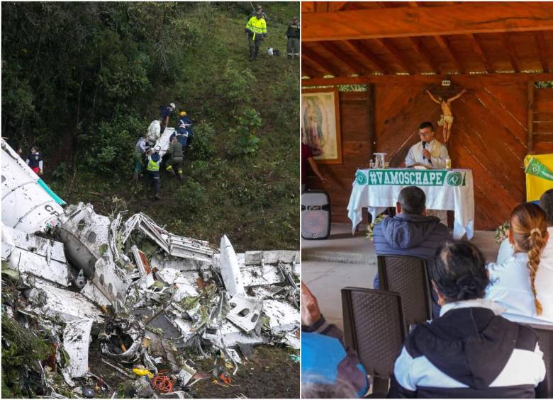 Los habitantes del municipio de La Union, Antioquia, conmemoraron el accidente que ocurrió en 2016 con el equipo de Brasil, Chapecoense. FOTO: EL COLOMBIANO Y ALCALDÍA DE LA UNIÓN