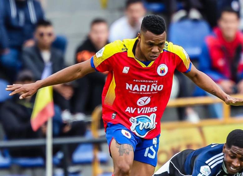 El partido del Pasto contra el DIM en la primera fecha de la liga. FOTO: Tomada de redes sociales @DeporPasto