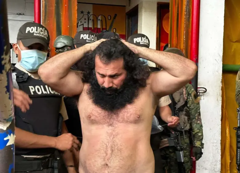 José Macías Villamar, alias ‘Fito’, capturado en Ecuador a finales de junio. Foto: Policía de Ecuador
