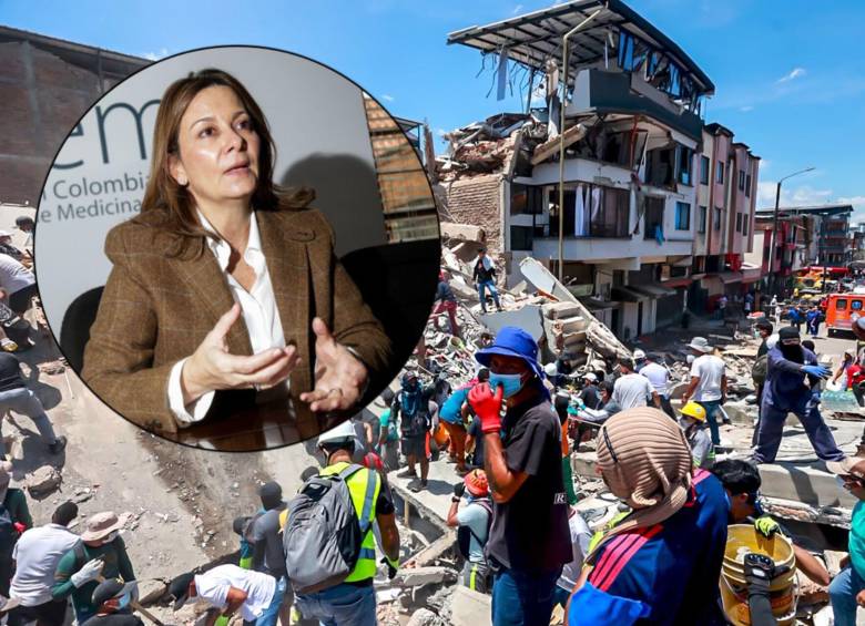 La ministra de Salud, Ana María Vesga, hizo un balance sobre el estado de la red hospitalaria en los lugares afectados por el terremoto. Fotos: Manuel Saldarriaga y Colprensa