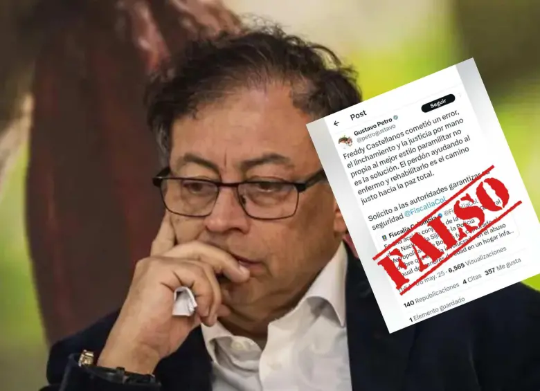 El presidente Petro nunca publicó declaraciones a favor de Freddy Castellanos. Foto: COLPRENSA/El COLOMBIANO