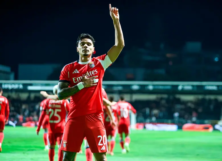 Richard Ríos acumula 4 goles y 5 asistencias con Benfica en la temporada 2025/26. FOTO: GETTY